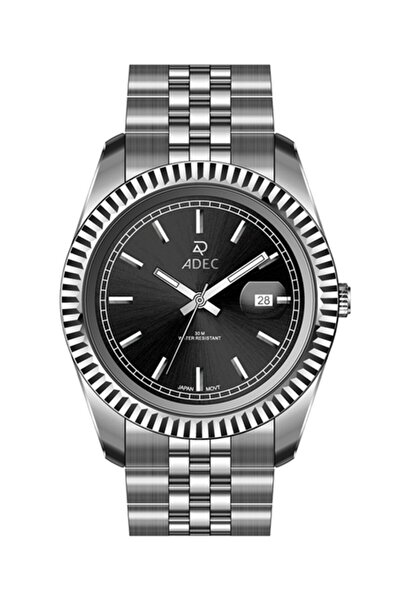 Adec Ag24104-3 Steel Case Jubilee Strap Case Calendar Japanese 3 Atm Water Re...