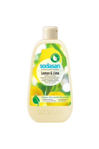 Sodasan Detergent lichid de vase cu lămâie și lime, 500ml