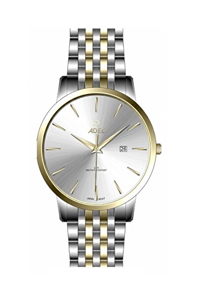 Adec Ag24101-6 Steel Case Cord Calendar Japanese 3 Atm Water Resistant Metall...