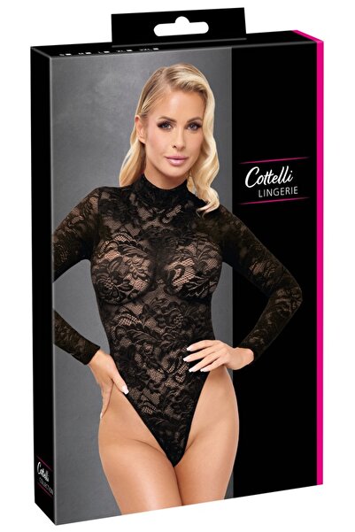 Cottelli Collection Black Lace Body XL Lingerie Decotelli, Schwarz