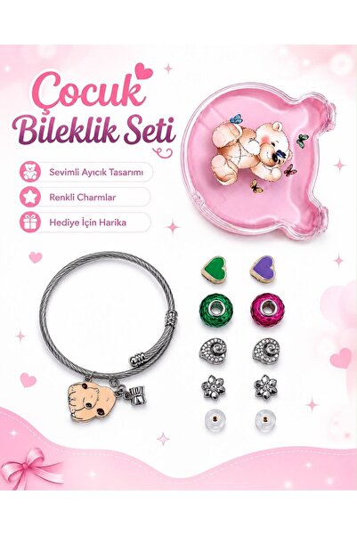 Shopfocus 12-Piece Special Boxed Figured Teddy Bear Cute Bracelet Accessory S...