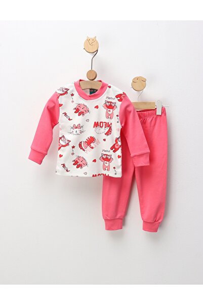 MiniKids Пижами Meow Cats, бяло-розови