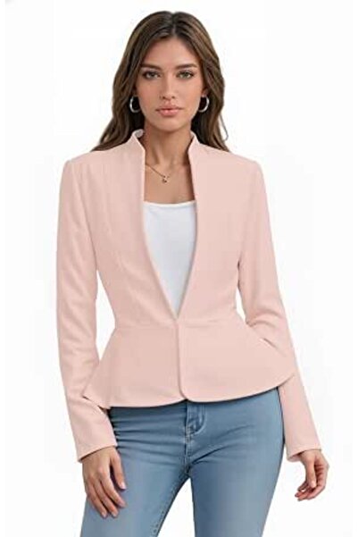 Hybrid & Company Women Double Notch Lapel Sharp Shoulder Pad Office Blazer | ...