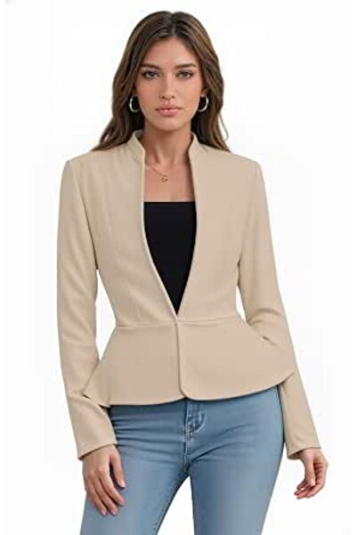 Hybrid & Company Women Double Notch Lapel Sharp Shoulder Pad Office Blazer | ...