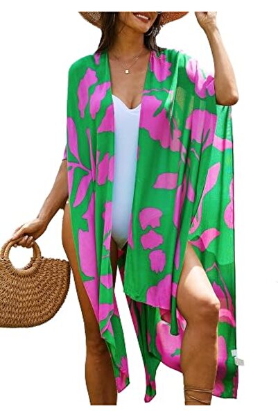 Moss Rose Women's Beach Cover up Swimsuit Kimono Cardigan with Bohemian Flora...