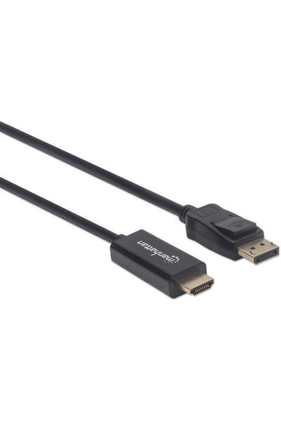 MANHATTAN Καλώδιο DisplayPort αρσενικό - HDMI αρσενικό 1μ Μαύρο (152662)