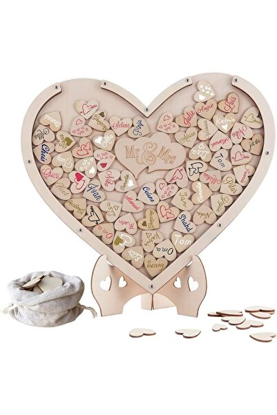 Y&K Aura Candle Y&K Homish Hearts Wedding Guest Book, Drop Top Frame Sign in ...