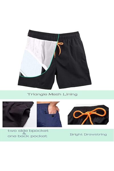 GENERAL Men’s Swim Trunks Quick Dry Swim Shorts Board Shorts with Triangle Me...