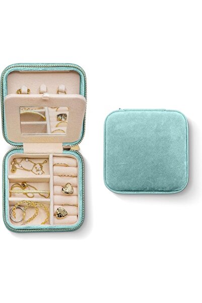 Benevolence LA Plush Velvet Travel Jewelry Box Organizer | Travel Jewelry Cas...