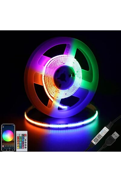 GENERAL USB 5V LED Strip Lights Warm White 5ft, 480 LEDs COB Strip Light 3000...