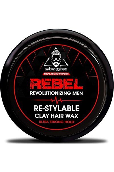UrbanGabru Rebel Hair styling clay Wax for Men strong hold- 100 Times Re-Styl...