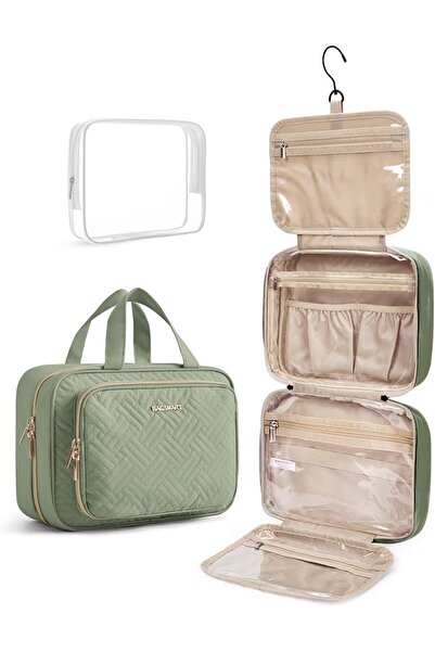 BAGSMART Toiletry Bag Hanging Travel Makeup Organizer with TSA Approved Trans...