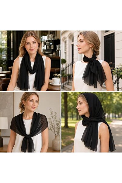 YOUR SMİLE for Women Lightweight Breathable Solid Color Soft Chiffon Long Fas...
