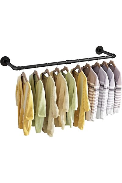 GENERAL Clothes rack, 38.4in Wall Mounted Industrial Pipe Clothing Rack, Garm...