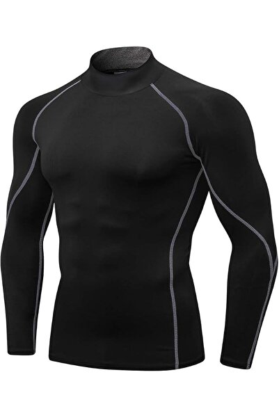 GENERAL Men's Compression Shirts Long Sleeve Athletic Workout Tops Gym Unders...