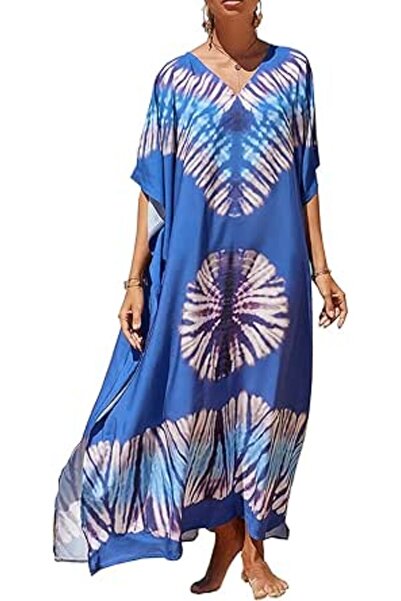 GENERAL Women's Summer Long Beach Dress Kimono Maxi Kaftan Cover ups