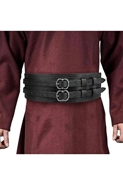 GENERAL HiiFeuer Viking Wide Belt, Medieval Faux Leather Armor Belt Knight Co...