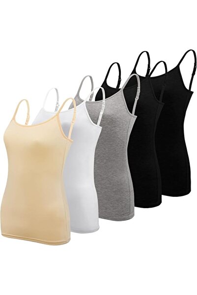 BQTQ 5 Pcs Women's Camisole Vest Tops Spaghetti Strap Undershirts Camisoles |...