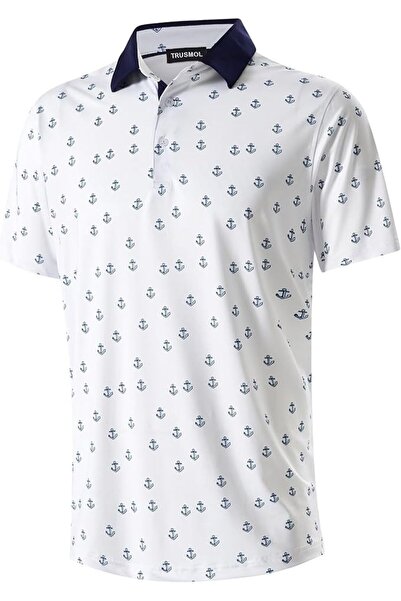 GENERAL Golf Shirts for Men Dry Fit Performance Print Short Sleeve Moisture W...