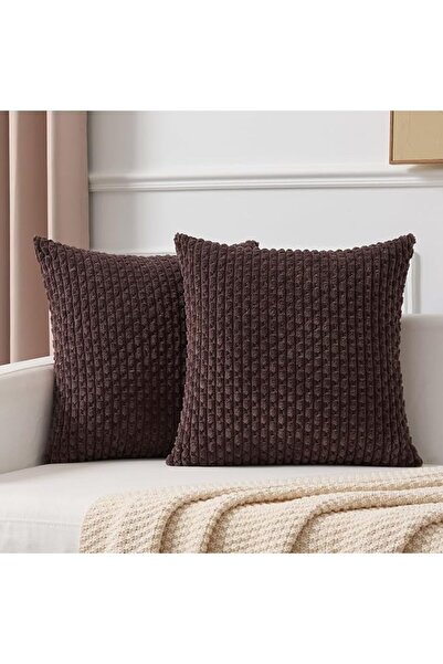 K KEVIN TEXTILE 2 Packs Decorative Throw Pillow Covers 18x18 Inch for Living ...
