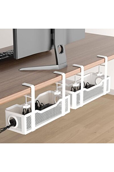GENERAL Cinati Under Desk Cable Tray - Black, No Drill Cable Management Box f...