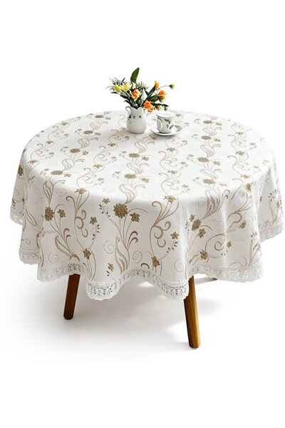 Generic Brand Round washable tablecloth – Waterproof round PVC vinyl tableclo...