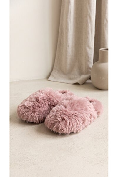 Beyond Women's Dusty Rose Closed-Front Extra Long Soft Furry House Slippers 2...