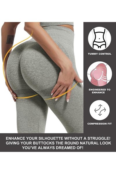 CHRLEISURE Chrisure Women's Gym Leggings Seamless Compression High Waist Tummy Control Yoga Pants