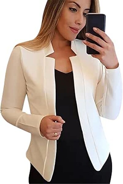 GENERAL Women's Casual Lapel Long Sleeve Blazer Open Front Work Office Jacket...