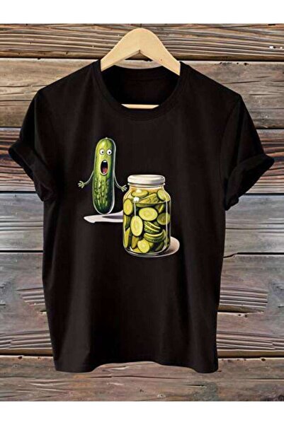 23ERVA Cucumber, Women's Funny Pickle Jar Design, Pure Cotton T-Shirt, Summer...