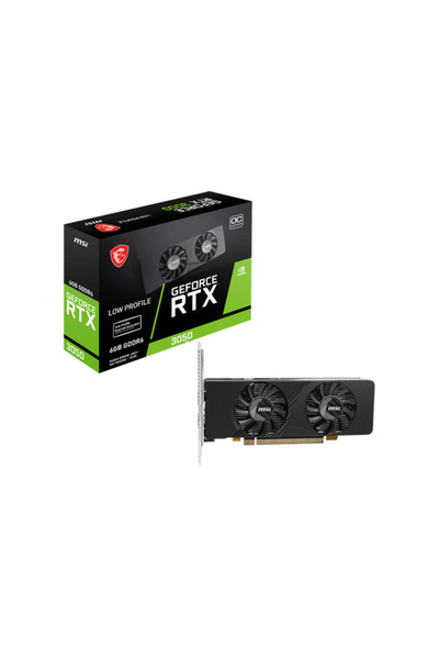 MSI Placă video GeForce RTX 3050 Low Profile OC 6GB GDDR6 cu două ventilatoare