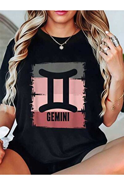 NOURAM Zodiac, Women's Gemini Symbol Design, Pure Cotton T-Shirt, Summer Wear...