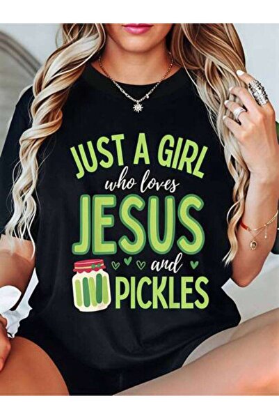 23ERVA Summer Outfit Women, Just A Girl Who Loves Jesus Pickles Funny Vintage...