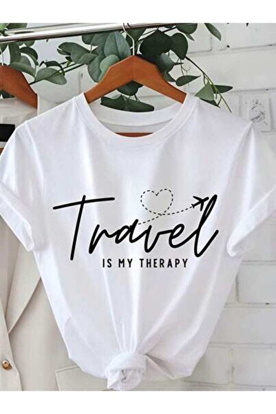 23ERVA Travel, Women's Is My Therapy, Pure Cotton T-Shirt, Summer Casual Wear...