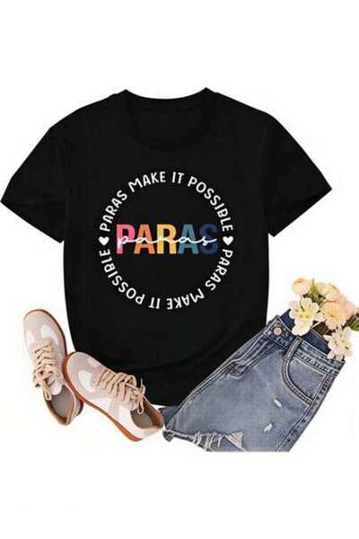 23ERVA Summer Outfit Women, Paras Make It Possible Funny Vintage T-Shirt, Loo...
