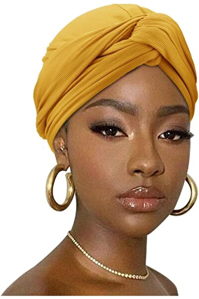 DRESHOW Hair Wrap for Women Ribbed Satin Lined Turban Stretch Jersey Head Sca...