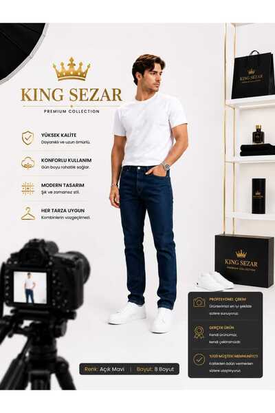 Lina Jean Men's Pipe Leg Jeans Men's Denim Pants Men's Jeans
