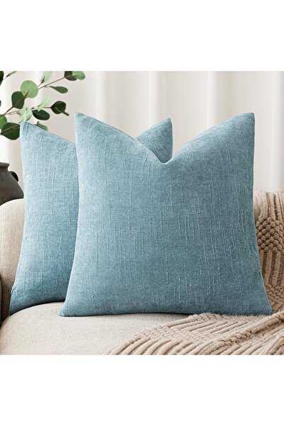 Foindtower Pack of 2 Soft Textured Throw Decorative Pillow Covers Square Acce...
