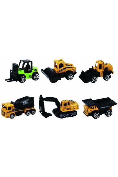 CEVODLE 1:64 Die-Cast Construction Vehicles Set, 6 pcs, Assorted Colors