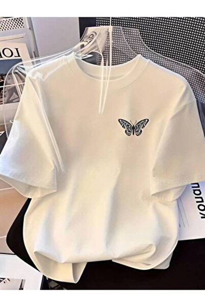 25W Casual Women's Butterfly Pattern, Pure Cotton T-Shirt, Summer Wear, Perfe...