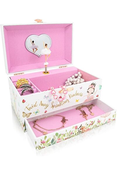 Paporich Musical Ballerina Jewelry Box for Girls, with Pullout Drawer and Dan...
