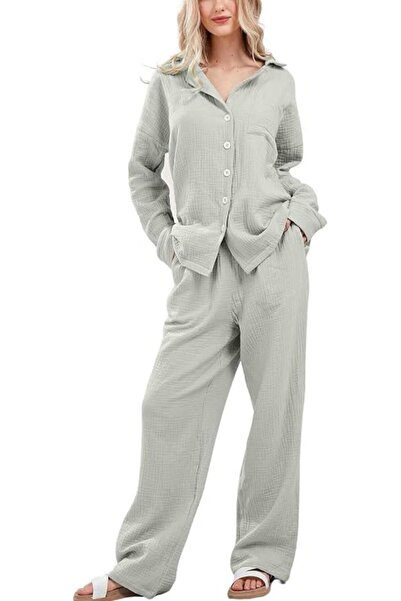 GENERAL codcm Womens Pajama Sets Cotton Pj Set Cute Heart Print Long Sleeve B...