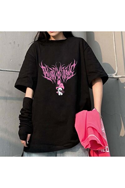 DEEFWEAR Mingalondon Melody Pink Black Unisex Oversize T-Shirt