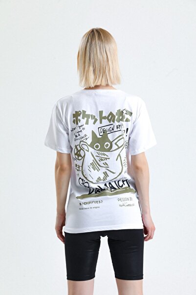 DEEFWEAR Hiding Cat Dual Match White (Unisex) T-Shirt