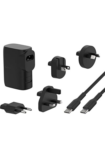 Belkin شاحن حائط هجين سريع الشحن 25 واط + بنك طاقة 5000 مللي أمبير، شاحن محمو...