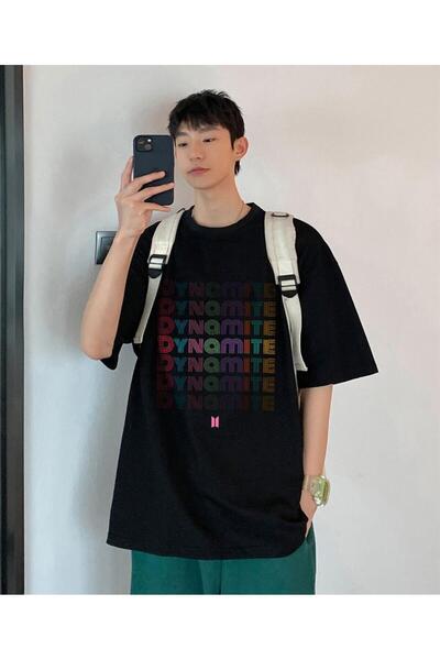 DEEFWEAR تي شيرت MINGALONDON BTS Dynamite أسود للجنسين مقاس كبير