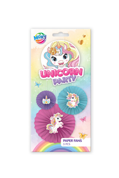 MC Micostore Party decoration paper fan Unicorn Grafix