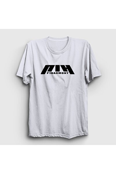 Presmono Unisex White Logo K-Pop P1Harmony T-Shirt 620328Tt