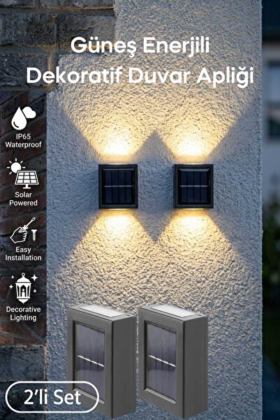 TechnoSmart Çift Yönlü Solar Duvar Apliği – 2’li Set