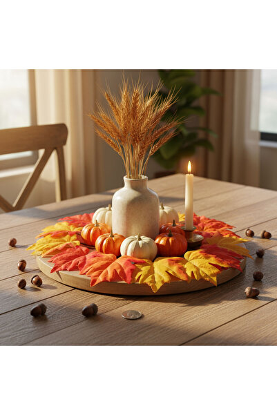 Alista Home Set de frunze decorative de toamnă, 9 bucăți, 28 cm, culori calde...